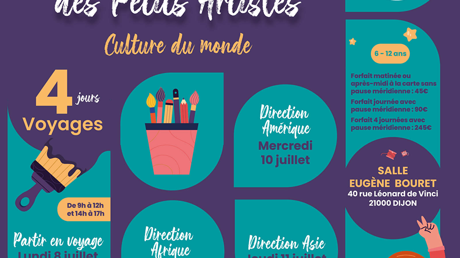 Vacances des Petits Artistes du 8 au 11 juillet